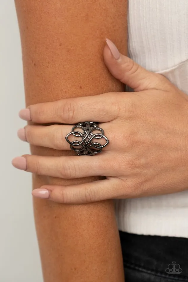 Paparazzi Ring Regal Roundabout Black Paparazzi Jewelry Rings