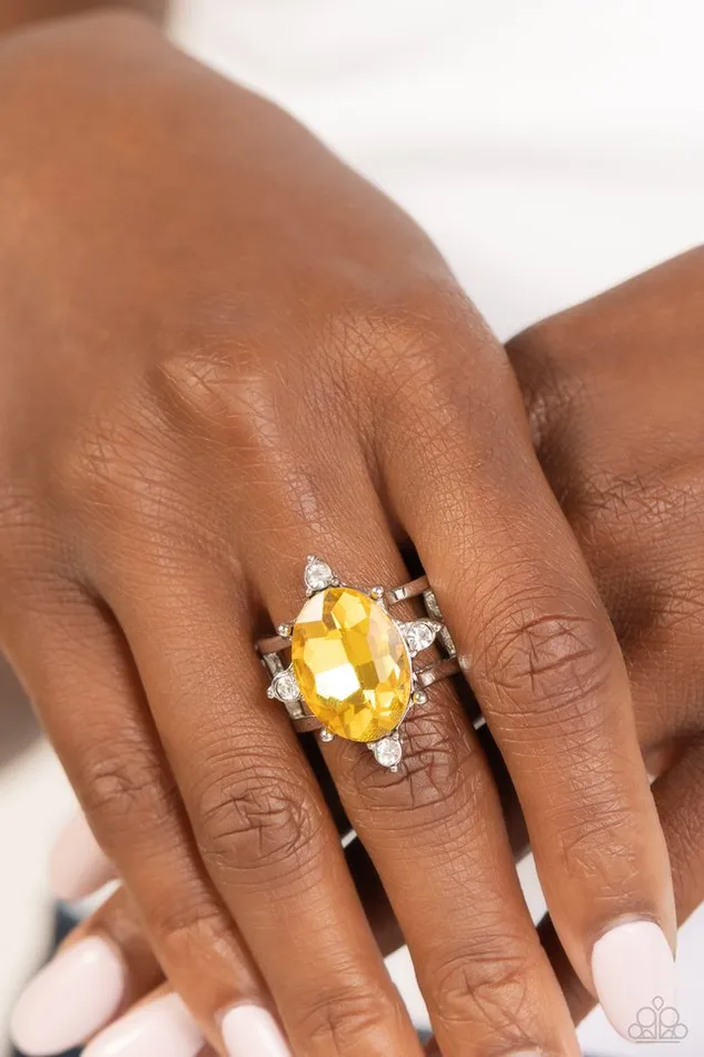 Paparazzi Ring Sensational Sparkle Yellow Paparazzi Jewelry Rings