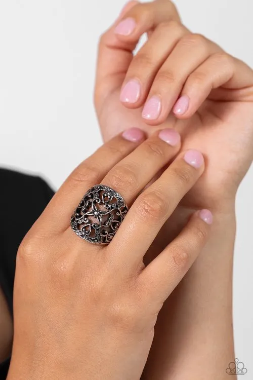 Paparazzi Ring Transfixed Treasure Silver Paparazzi Jewelry Rings