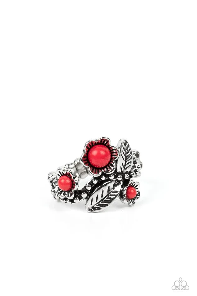 Paparazzi Ring Wonderland Wildflower Red Paparazzi Jewelry Rings Paparazzi Ring Wonderland Wildflower Red Paparazzi Jewelry Rings