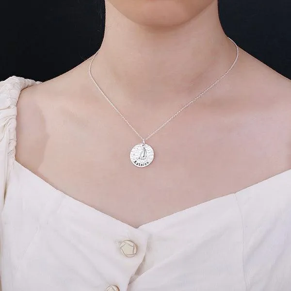 Personalized Hammered Baby Feet Necklace Pure Silver Belbren Necklaces