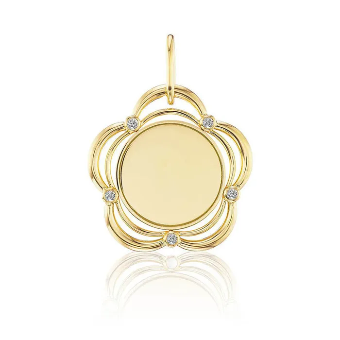 PreStyled Sets Aurelia Demark Aurelia Demark 18K Gold Diamond Eyelet Pendant PreStyled Sets Aurelia Demark Aurelia Demark 18K Gold Diamond Eyelet Pendant