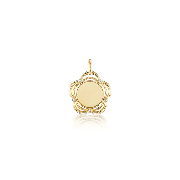PreStyled Sets Aurelia Demark Aurelia Demark 18K Gold Diamond Eyelet Pendant