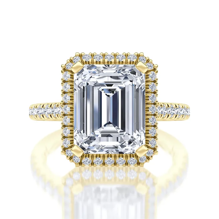 Rings A Jaffe A Jaffe 14K Yellow Gold Rectangle Halo Semi Mount Diamond Ring Rings A Jaffe A Jaffe 14K Yellow Gold Rectangle Halo Semi Mount Diamond Ring