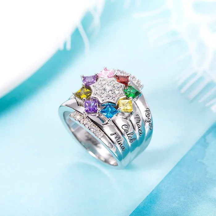 Rings Belbren Mothers Ring with 19 Birthstones Personalized Nana Rings Couple Rings Promise Rings Family Name Ring gift for Grandma Rings Belbren Mothers Ring with 19 Birthstones Personalized Nana Rings Couple Rings Promise Rings Family Name Ring gift for Grandma