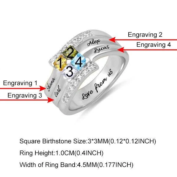 Rings Belbren Mothers Ring with 19 Birthstones Personalized Nana Rings Couple Rings Promise Rings Family Name Ring gift for Grandma