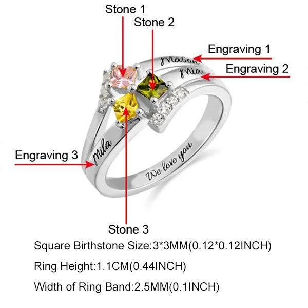 Rings Belbren Mothers Ring with 19 Birthstones Personalized Nana Rings Couple Rings Promise Rings Family Name Ring gift for Grandma
