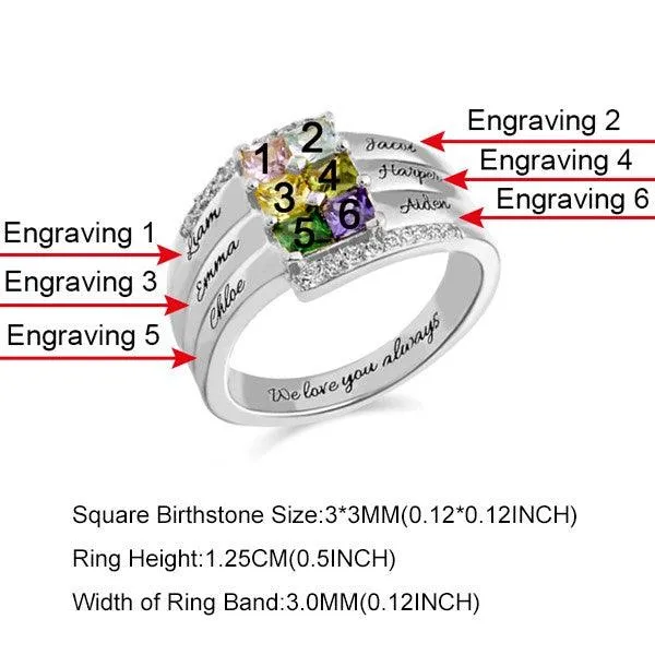 Rings Belbren Mothers Ring with 19 Birthstones Personalized Nana Rings Couple Rings Promise Rings Family Name Ring gift for Grandma