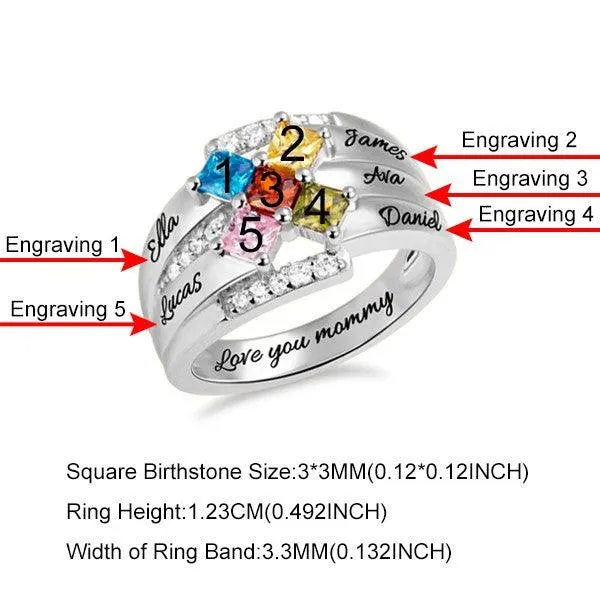 Rings Belbren Mothers Ring with 19 Birthstones Personalized Nana Rings Couple Rings Promise Rings Family Name Ring gift for Grandma