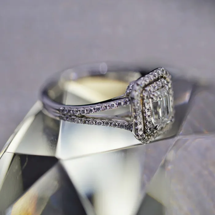 Rings Charming 18k White Gold wedding ring with 175ct of Total Diamond Weight Diamond Source NYC