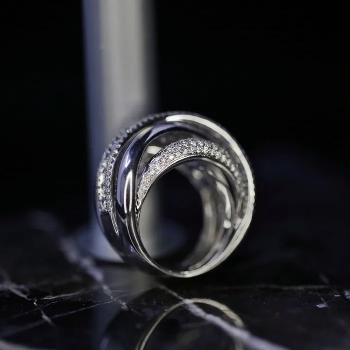 Rings Diamond Source NYC Natural Round Brilliant Fashion Diamond Ring Set in 18K White Gold 256ct tw