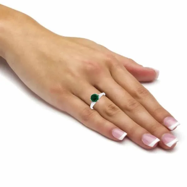Rings Diamond Source NYC Stunning 14k white gold cocktail emerald fashion engagement ring R1000