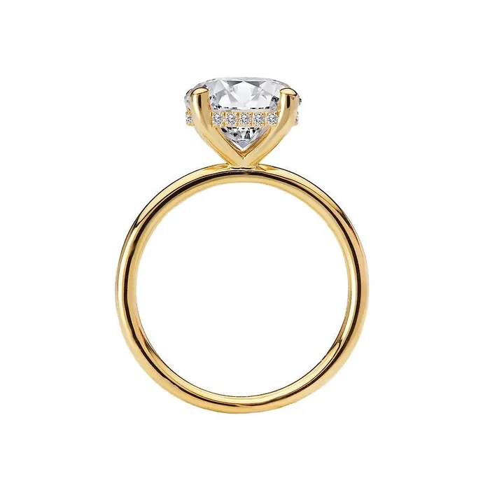 Rings Engagement Collections 14K Yellow Gold Diamond Semimount Ring with Hidden Round Halo Rings Engagement Collections 14K Yellow Gold Diamond Semimount Ring with Hidden Round Halo