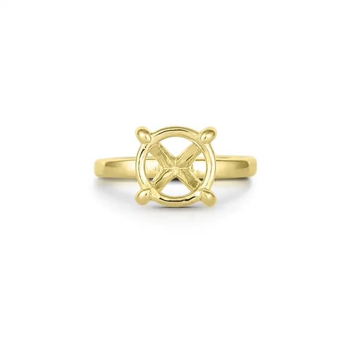 Rings Engagement Collections 14K Yellow Gold Solitaire Ring for Round Cut Diamond Rings Engagement Collections 14K Yellow Gold Solitaire Ring for Round Cut Diamond