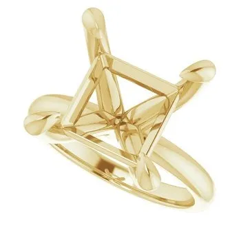 Rings Engagement Collections 14K Yellow Gold Solitaire Ring for Square