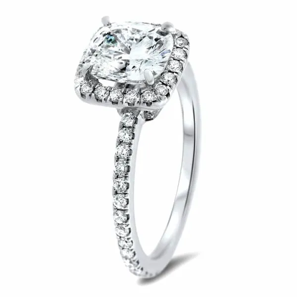Rings GIA Certified Halo Engagement Ring Set in 18K Yellow Gold 236ct tw Cushion Cut Round Brilliant Natural Diamonds Diamond Source NYC