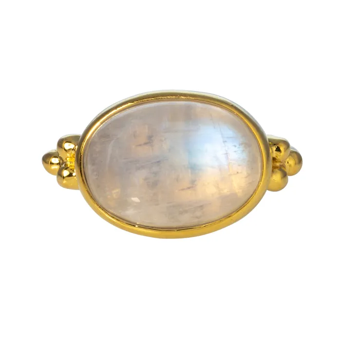Rings Mazza Mazza Moonstone 14K Yellow Gold Capri Ring