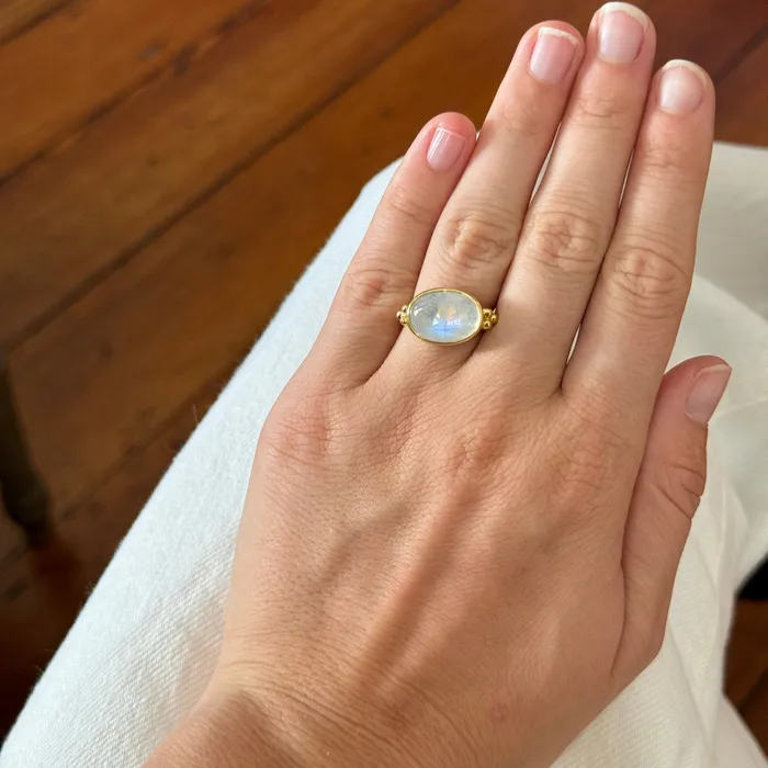 Rings Mazza Mazza Moonstone 14K Yellow Gold Capri Ring