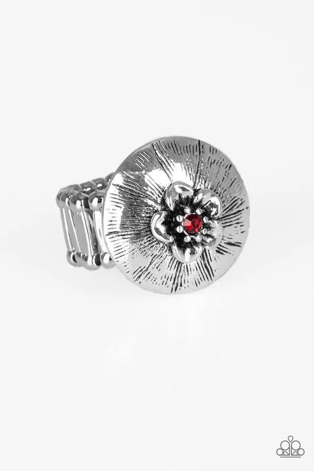 Rings Paparazzi Ring Blooming Beach Party Red Paparazzi Jewelry