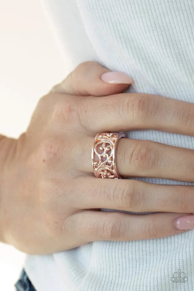 Rings Paparazzi Ring DiVINE Design Rose Gold Paparazzi Jewelry