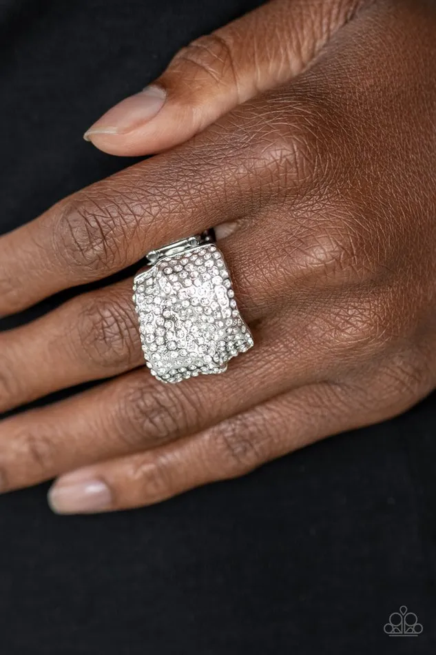 Rings Paparazzi Ring Imperial Industrialism White Paparazzi Jewelry