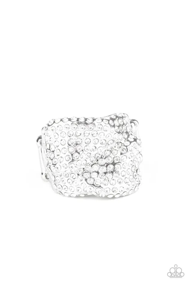 Rings Paparazzi Ring Imperial Industrialism White Paparazzi Jewelry Rings Paparazzi Ring Imperial Industrialism White Paparazzi Jewelry