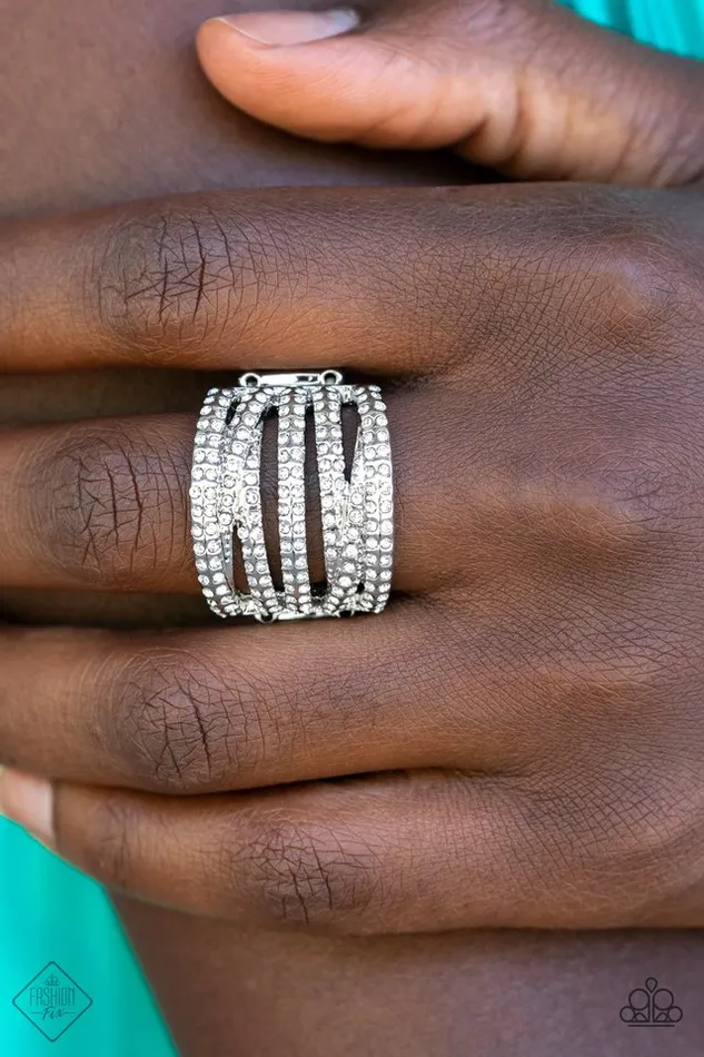 Rings Paparazzi Ring KnockOut Opulence White Paparazzi Jewelry