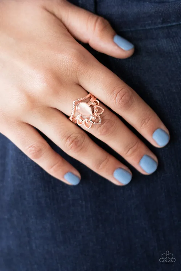 Rings Paparazzi Ring Serene Scene Rose Gold Paparazzi Jewelry