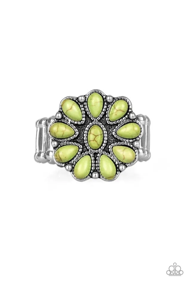 Rings Paparazzi Ring Stone Gardenia Green Paparazzi Jewelry