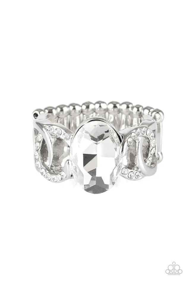 Rings Paparazzi Ring Supreme Bling White Paparazzi Jewelry
