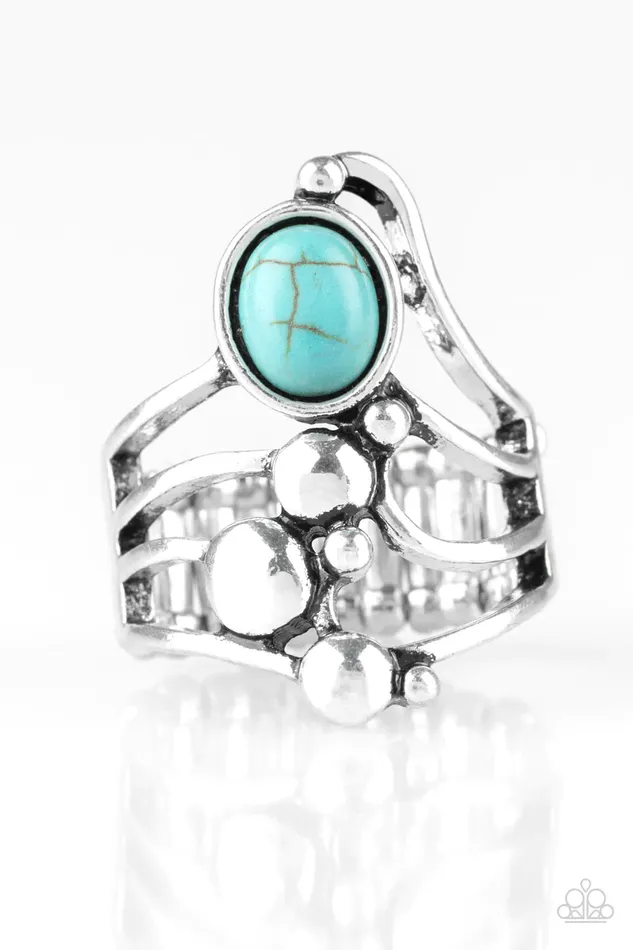 Rings Paparazzi Ring Wanderlust Wanderer Blue Paparazzi Jewelry