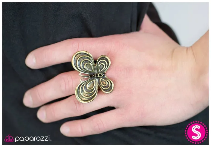 Rings Paparazzi Ring Winging It Brass Paparazzi Jewelry