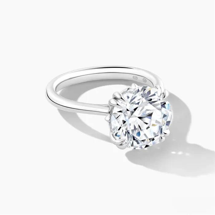 Rings Platinum Solitaire Ring Round Cut Center Engagement Collections