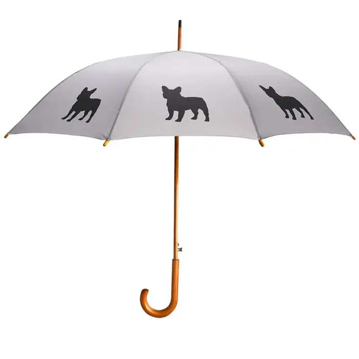 Rings San Francisco Umbrella Company Silver Umbrella With French Bulldog