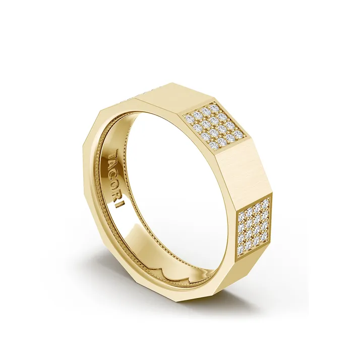 Rings Tacori 18K Yellow Gold Diamond 6mm Satin Band Tacori