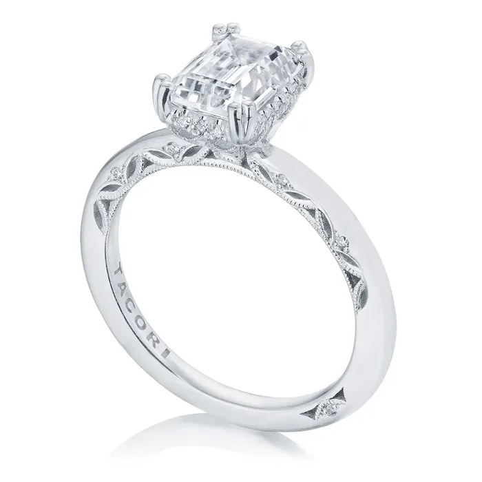 Rings Tacori Tacori 18K White Gold Dantela with Hidden Bloom Semi Mount Diamond Ring Rings Tacori Tacori 18K White Gold Dantela with Hidden Bloom Semi Mount Diamond Ring