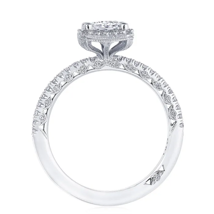 Rings Tacori Tacori Petite Crescent 18K White Gold Diamond Emerald Cut Engagement Ring Rings Tacori Tacori Petite Crescent 18K White Gold Diamond Emerald Cut Engagement Ring