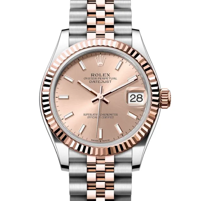 Rolex Bracelets Rolex Datejust 31mm Ref 2782710010 Rose Dial Two Tone Stainless Steel 18K Rose Gold Jubilee Bracelet Womens Watch