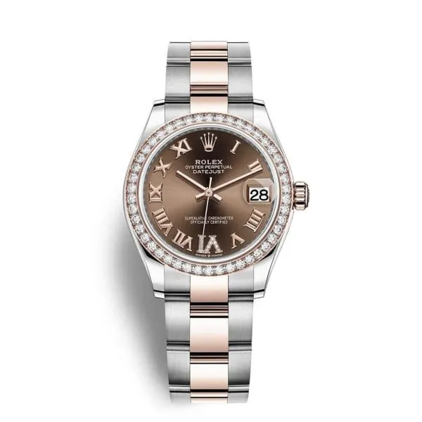 Rolex Bracelets Rolex Datejust 31mm Ref 278381rbr0005 Chocolate Roman Diamond Dial Diamond Bezel Two Tone Stainless Steel 18K Rose Gold Oyster Bracelet Womens Watch Rolex Bracelets Rolex Datejust 31mm Ref 278381rbr0005 Chocolate Roman Diamond Dial Diamond Bezel Two Tone Stainless Steel 18K Rose Gold Oyster Bracelet Womens Watch
