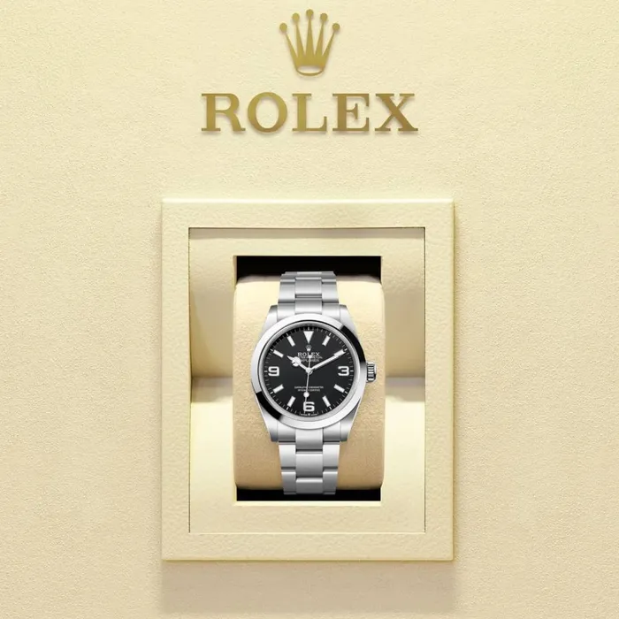 Rolex Bracelets Rolex Explorer 40mm Ref 224270 Black Index Arabic Numerals Dial Stainless Steel Oyster Bracelet Watch