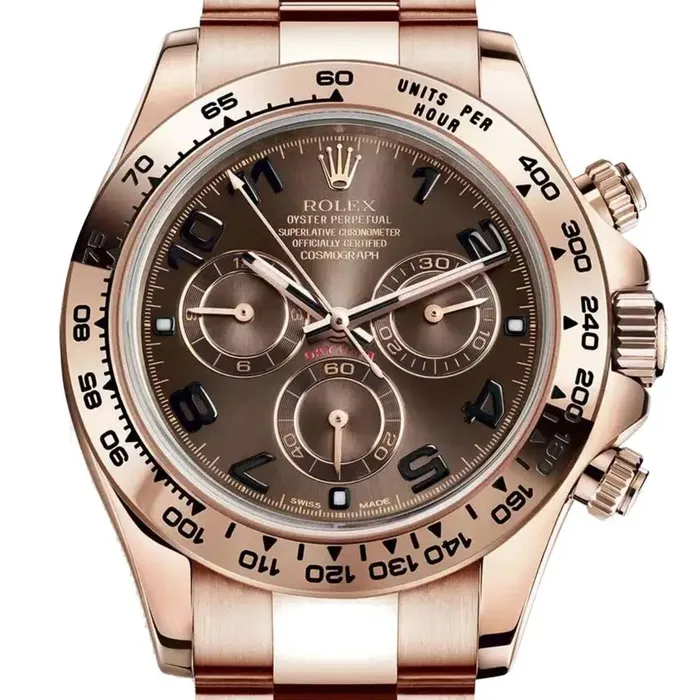 Rolex Cosmograph Daytona 40mm Ref 116505 choc Chocolate Arabic Numerals Dial 18K Rose Gold Oyster Bracelet Mens Watch Rolex Bracelets
