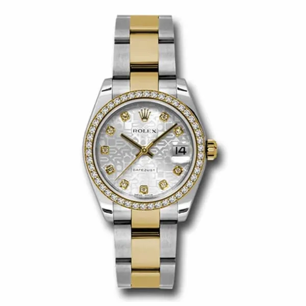 Rolex Datejust 31mm Ref 178383 sjdo Silver Jubilee Diamond Dial Diamond Bezel Two Tone Stainless Steel 18K Yellow Gold Oyster Bracelet Womens Watch Rolex Bracelets Rolex Datejust 31mm Ref 178383 sjdo Silver Jubilee Diamond Dial Diamond Bezel Two Tone Stainless Steel 18K Yellow Gold Oyster Bracelet Womens Watch Rolex Bracelets