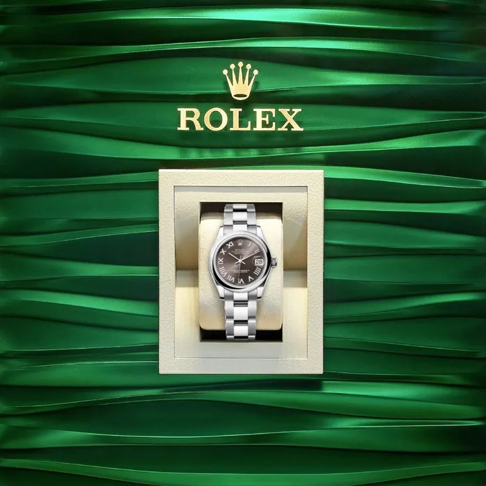 Rolex Datejust 31mm Ref 2782400015 Dark Grey Roman Dial Stainless Steel Oyster Bracelet Womens Watch Rolex Bracelets