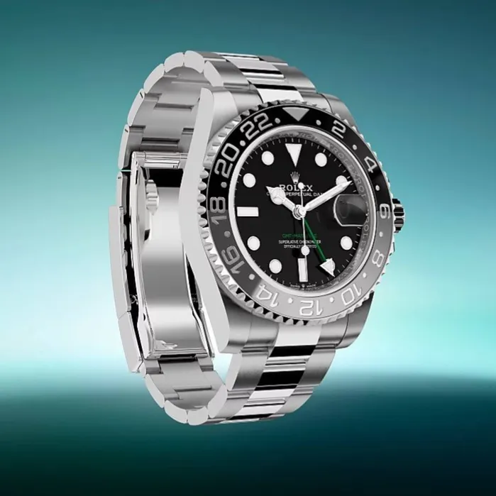 Rolex GMTMaster II 40mm Ref 126710grnr0004 Black Dial Ceramic Bezel Stainless Steel Oyster Bracelet Watch Rolex Bracelets