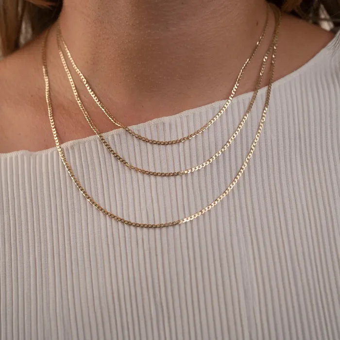 Rose Gypsy Necklaces 14k Thin Curb Link Necklace