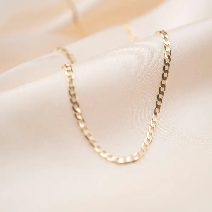 Rose Gypsy Necklaces 14k Thin Curb Link Necklace