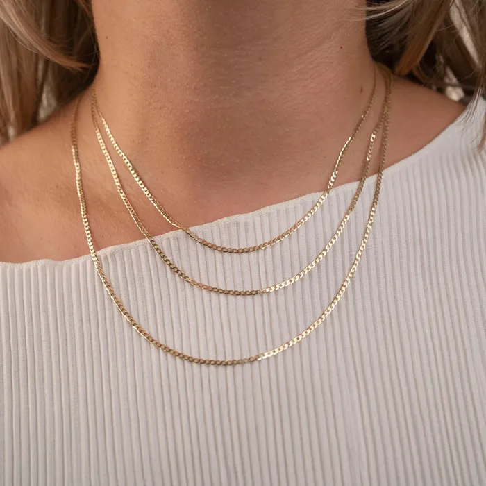 Rose Gypsy Necklaces 14k Thin Curb Link Necklace