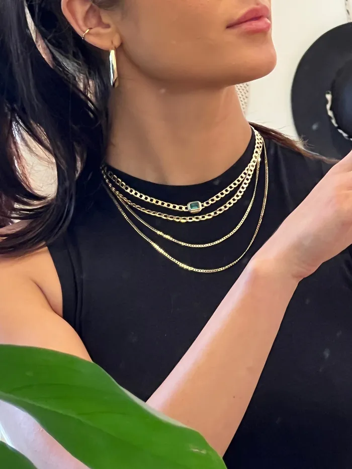 Rose Gypsy Necklaces 14k Thin Curb Link Necklace