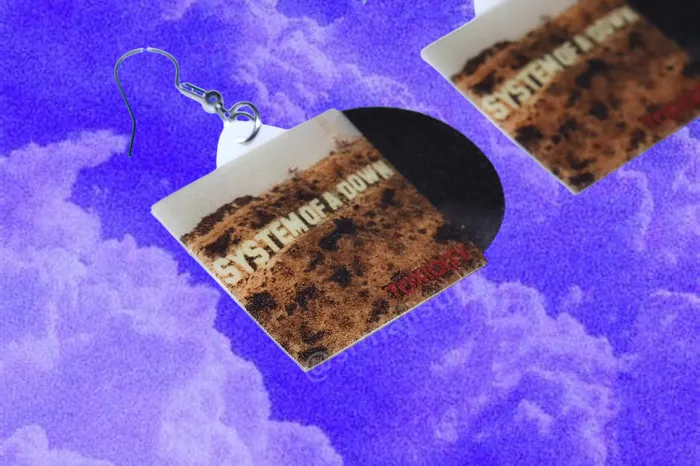 Sam Makes Things Earrings System of a Down Toxicity Vinyl Album Handmade Earrings Sam Makes Things Earrings System of a Down Toxicity Vinyl Album Handmade Earrings