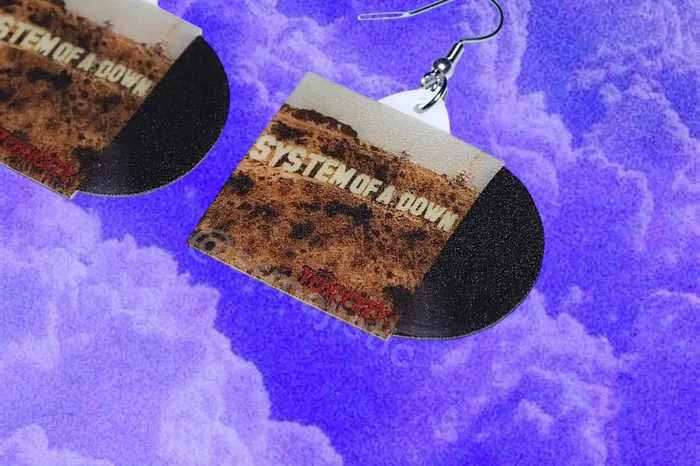 Sam Makes Things Earrings System of a Down Toxicity Vinyl Album Handmade Earrings Sam Makes Things Earrings System of a Down Toxicity Vinyl Album Handmade Earrings